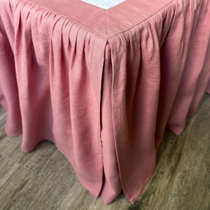 Softened Linen Ruffle Bed Skirt: Natural, Eco-Friendly, All size, Custom