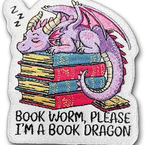 Certified Bookworm Embroidered Iron-On Patch – Funny Iron-On Patch for Book Lovers, Introverts, Library Fans – Cute Meme Quote Patch