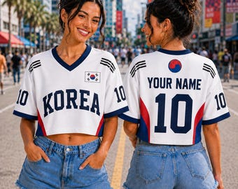 South Korea Soccer Jersey Custom Name Number Korean Soccer Team Jersey South Korea Flag Football Jerseys Korea Shirt Men Women Gift