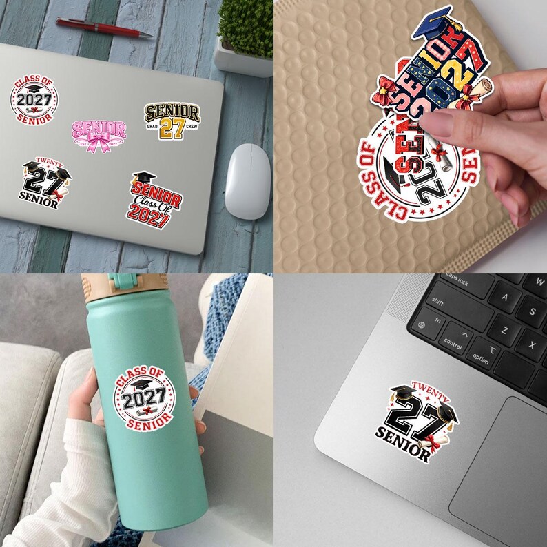 12pcs Senior 2027 Stickers Pack, Class of 2027 Stickers, High School ...