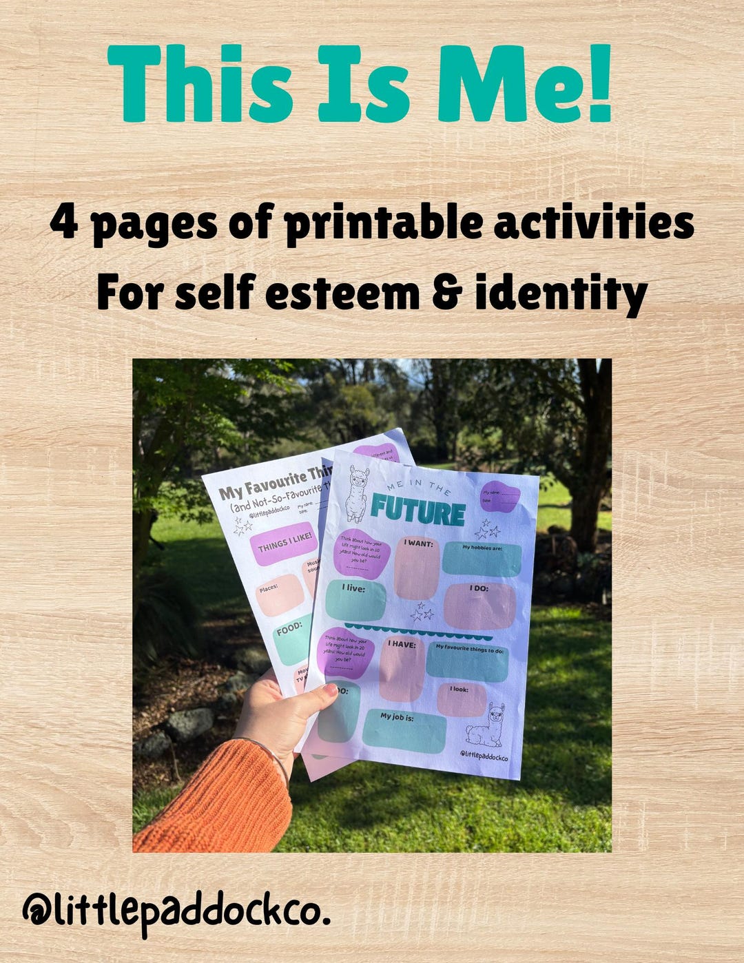 Self Esteem Worksheets: Printable Identity Activities (digital Download ...