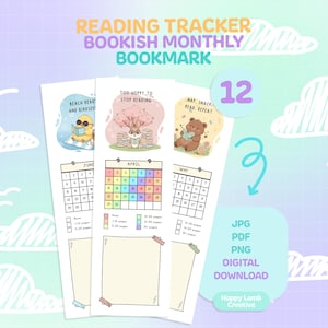 Bookish Lesezeichen zum Ausdrucken, Printable Lese-Tracker, Lesezeichen, Bundle-Buch, Challenge-Reading, Journal-Tracker, Gewohnheit, Pixel-Tracker, für Buchliebhaber, Geschenk zum Geburtstag