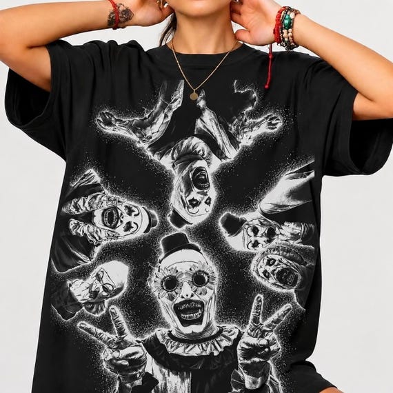 Creepy Clown Horror PNG, Vintage Halloween Killer Collage Design, Dark Slasher Shirt Graphic, Spooky Horror Sublimation PNG,Digital Download