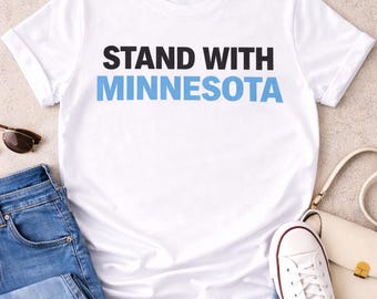 Camiseta "Apoya a Minnesota", camiseta "Orgullo de Minnesota", camiseta del estado de Minnesota, regalo de Minnesota, camiseta minimalista de Minnesota, camiseta "Orgullo del estado"