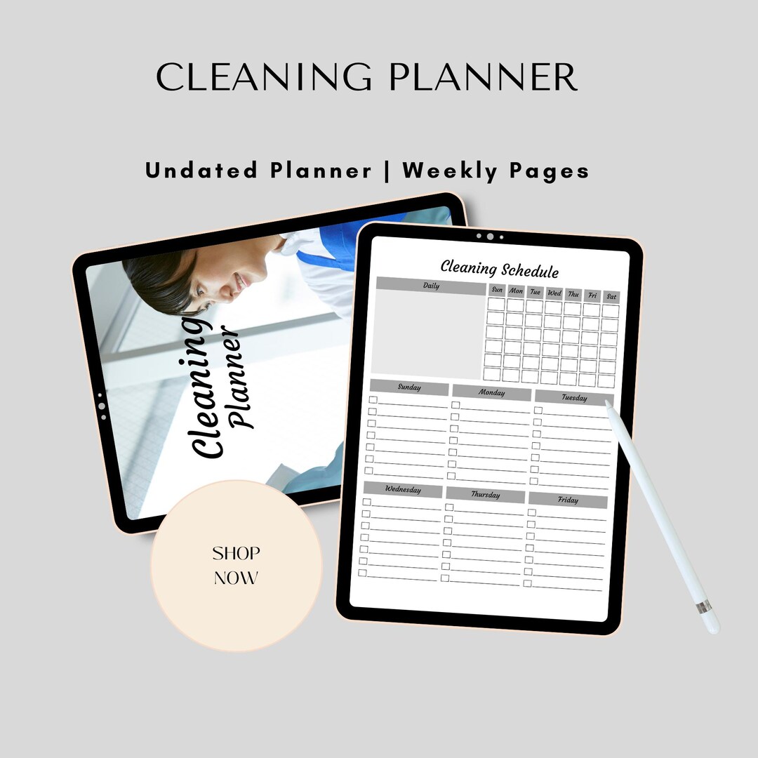 Editable Cleaning Planner, Weekly Schedule, Canva Template (PDF) - Etsy