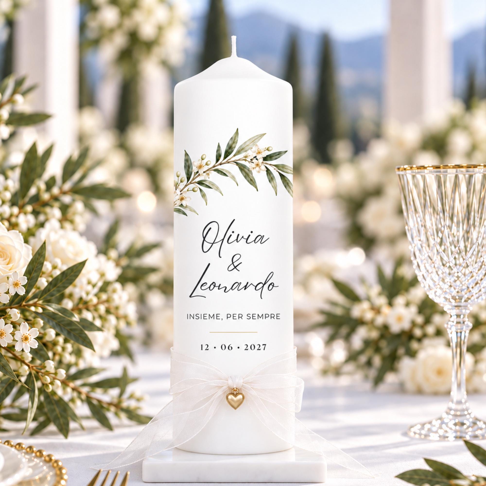 Hochzeitskerze eucalyptus