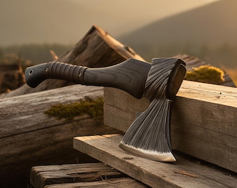 Hacha de camping de acero al carbono hecha a mano, hacha de bushcraft