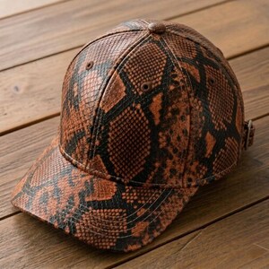 Handmade Snakeskin Baseball Cap l Luxury Unisex Caps, Python Leather Cap