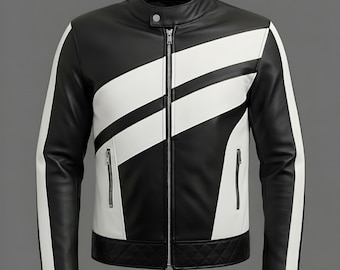 Ręcznie robiona kurtka motocyklowa ze skóry bydlęcej l Kurtka motocyklowa Cafe Racer