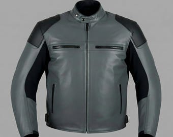 Handmade Cowhide Biker Leather Jacket Motorcycle Style l Cafe Racer Jackets For Men