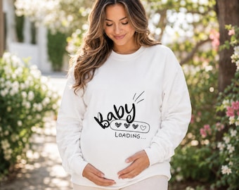 Zwangerschapstrui, trui met babyprint voor aanstaande moeders, cadeau-idee voor zwangerschap, babyshower, trui ter ere van de komst van de baby.