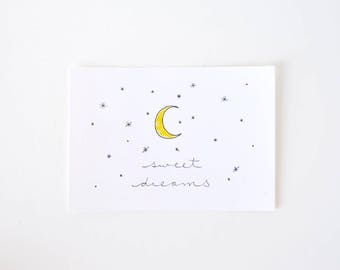 Simple Nursery Art - Space and Stars - Limited Edition Print - Sweet Dreams