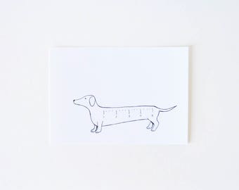 Simple Dog Drawing - Cute Nursery Art Print Limited Edition - Dachshunds Rule