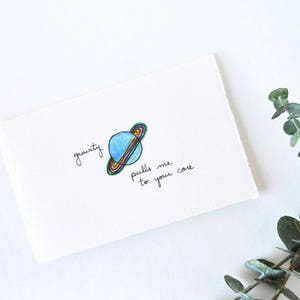 Nerdy liefde Card-eenvoudige Verjaardag Card-zwaartekracht trekt me