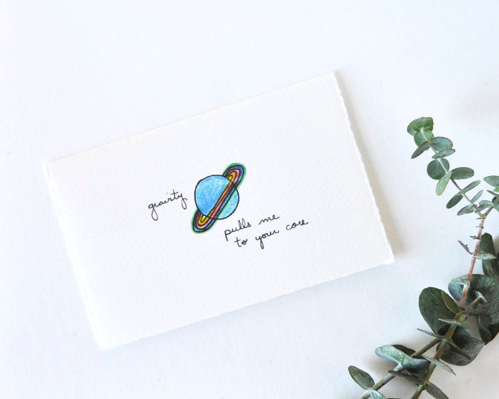 Nerdy Love Card Simple Anniversary Card Gravity Pulls Me - Etsy