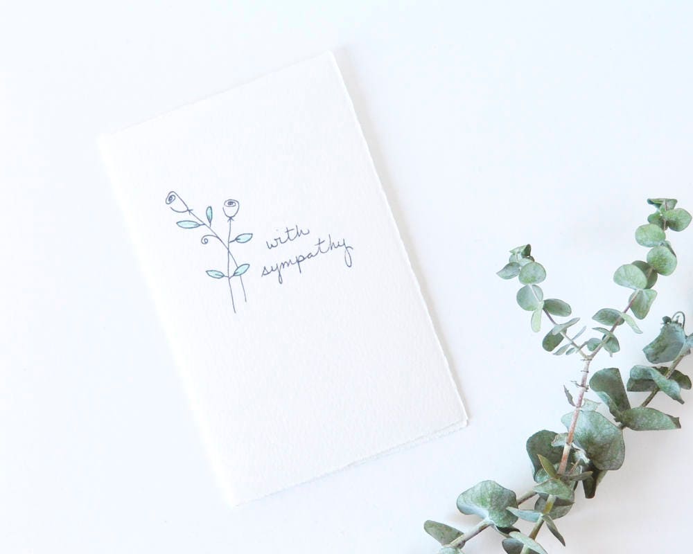 Simple Sympathy Card White Roses With Sympathy - Etsy