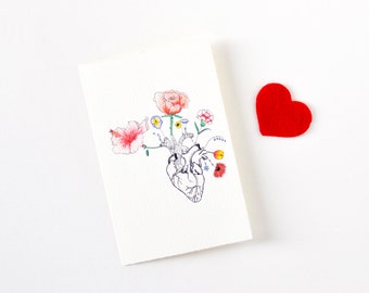 Valentine's Day - Simple Love Card - Flower Heart