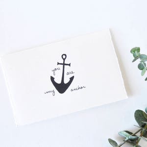 Simple Anniversary Card Love Card Anchor Drawing You are My Anchor image 1