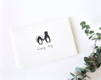 Cute Wedding Card - Happy Day Penguins