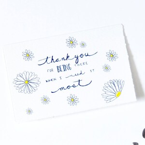 Carte de remerciement florale simple - Merci d’être là