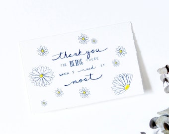 Simple Floral Thank You Card - Thank You for Being There