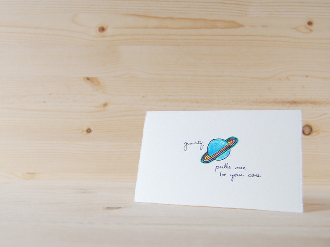 Nerdy Love Card Simple Anniversary Card Gravity Pulls Me - Etsy
