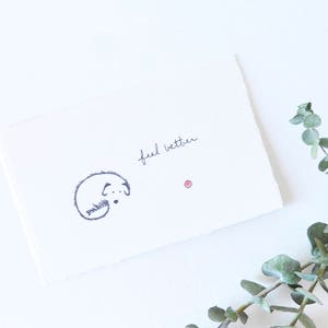 Get Well Card - Dessin de chien mignon - Feel Better