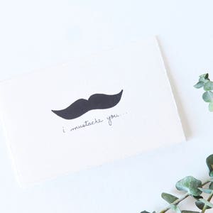 Cartão Simples - Desenho de Bigode - Eu Bigode Você...