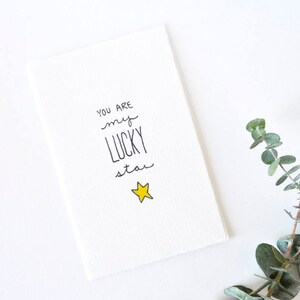 Carte Saint-Valentin - amour mignon - des enfants simple tu es mon étoile porte bonheur