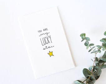 Simple Children's Valentine - Cute Love Card - You Are My Lucky Star