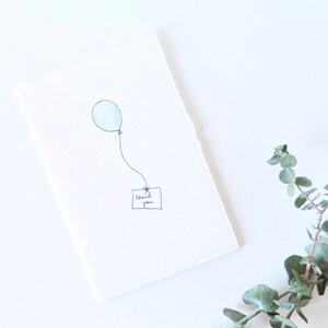 Mignon simple carte de remerciement - Ballon bleu - Note de remerciement