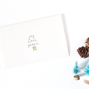 Tarjeta de Navidad simple - Estrella de Navidad - Amor Joy Peace