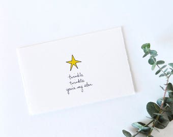 Cute Childrens Card - Sweet Star Love You Card - Twinkle Twinkle