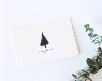 Manly Love Card - Anniversary Card - Pine Tree Drawing - Pining for You