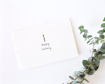 Simple Birthday Card - Cute Little Candle Drawing - Happy Birthday Candle