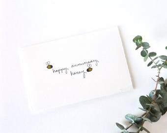 Cute Anniversary Card - Simple Honey Bees - Happy Anniversary, Honey