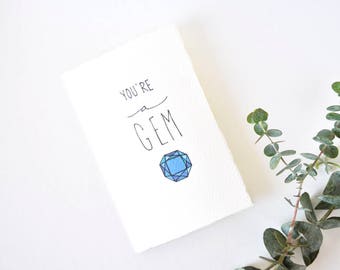 Simple Thinking of You Card - You're A Gem