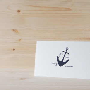 Simple Anniversary Card Love Card Anchor Drawing You are My Anchor image 3