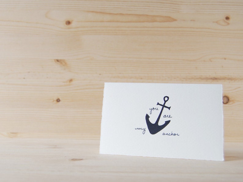 Simple Anniversary Card Love Card Anchor Drawing You are My Anchor image 3