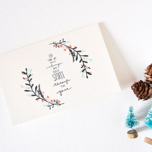Holly Wreath Kerstkaart - Christmas Time is Here