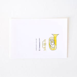 Simples instrumentos de dibujo - flauta clarinete trompeta y Tuba lámina - grupo clase