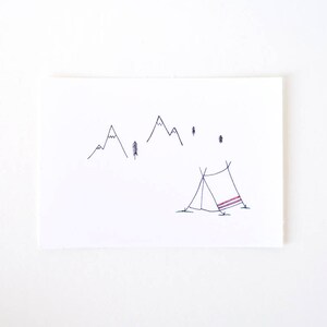 Simple Line Art - Limited Edition Print - In the Mountains