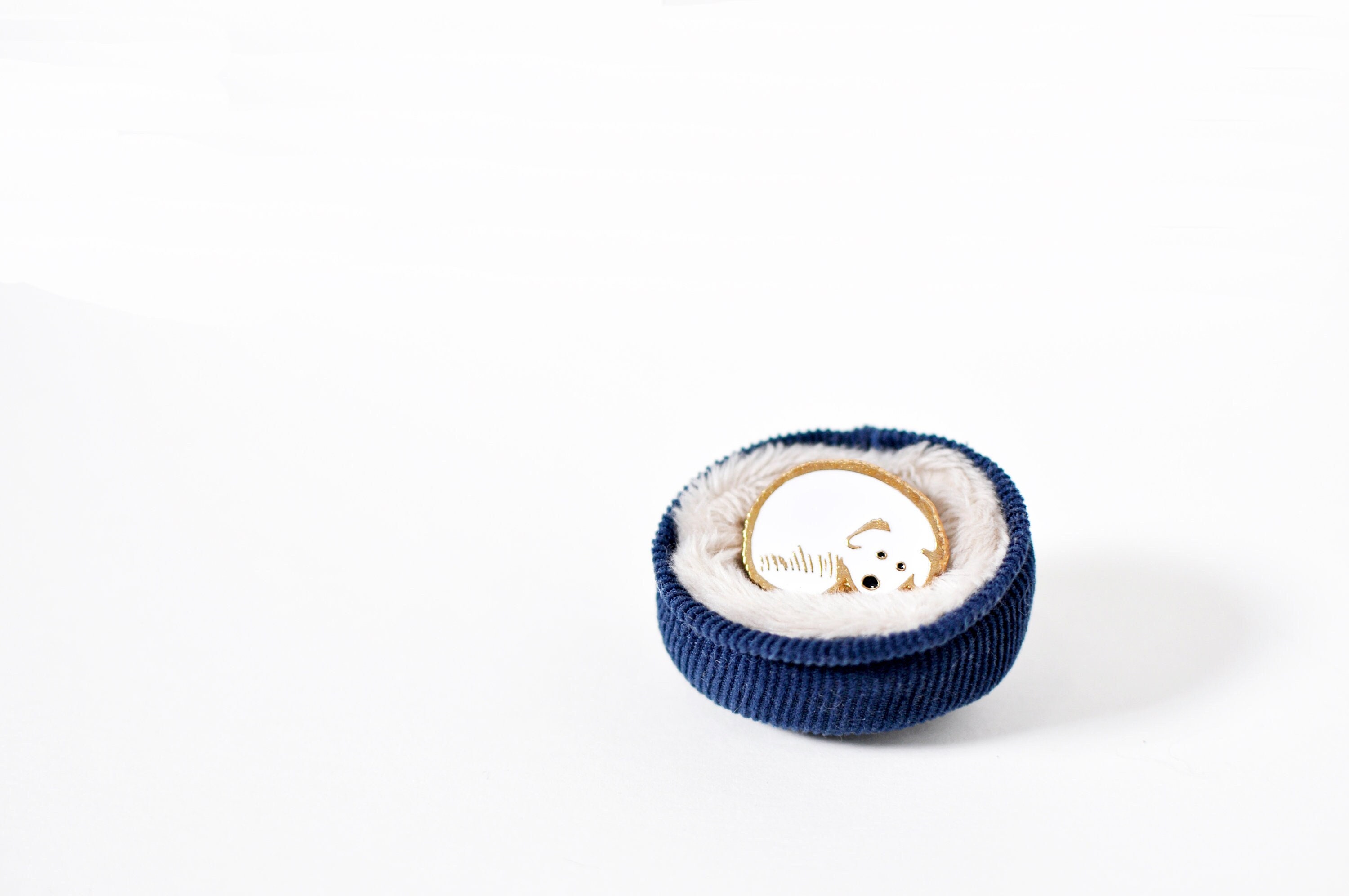 Cute Soft Enamel Dog Pin - Curled Up Pup