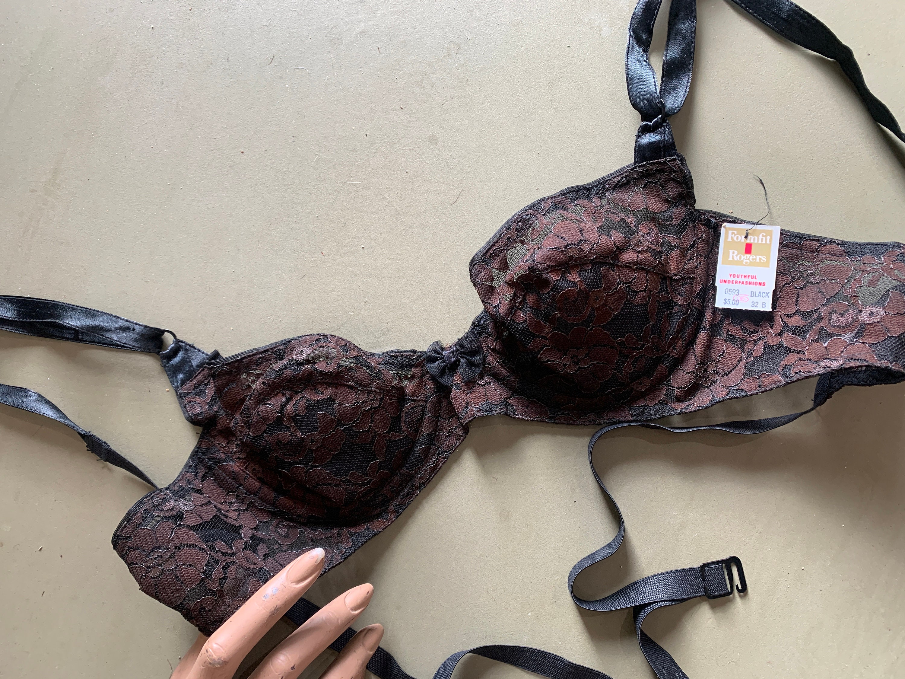 Victoria's Secret, Intimates & Sleepwear, Fabulous Black Fax Leather And  Lace Victorias Secret 32d Push Up Underwire Bra