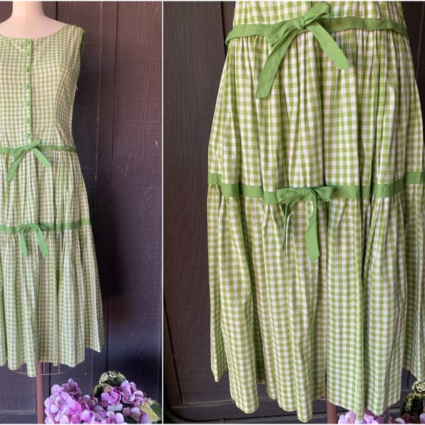 kitri green gingham dress