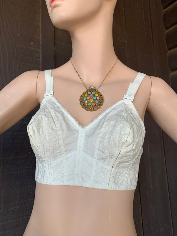 Nude Beige Vintage 60s 70s 36C Nude Beige Wireless Bullet Bra Rockabilly Burlesque Pin-up Fetish 50s Shiroz Fashion