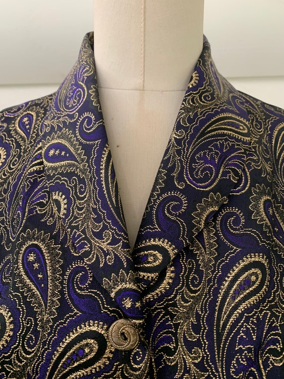 Purple and Gold Metallic Brocade Waistcoat | by A… - image 6