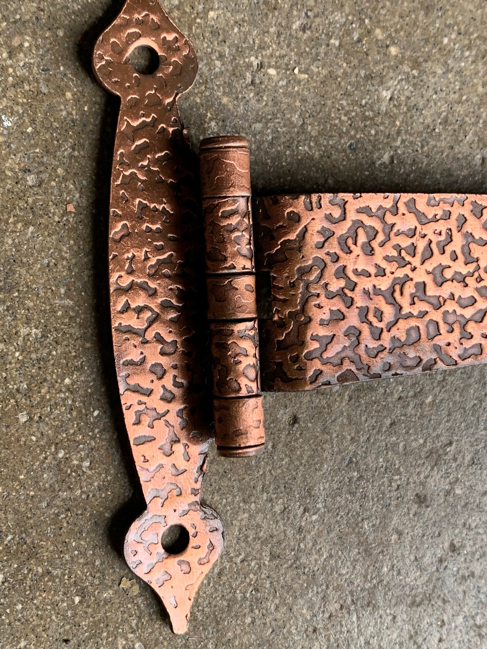 Hammered Copper Finished Metal Hinges Vintage Etsy
