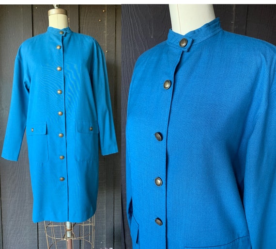 Sky Blue Lab Coat Dress | Jones Wear | Classic 19… - image 1