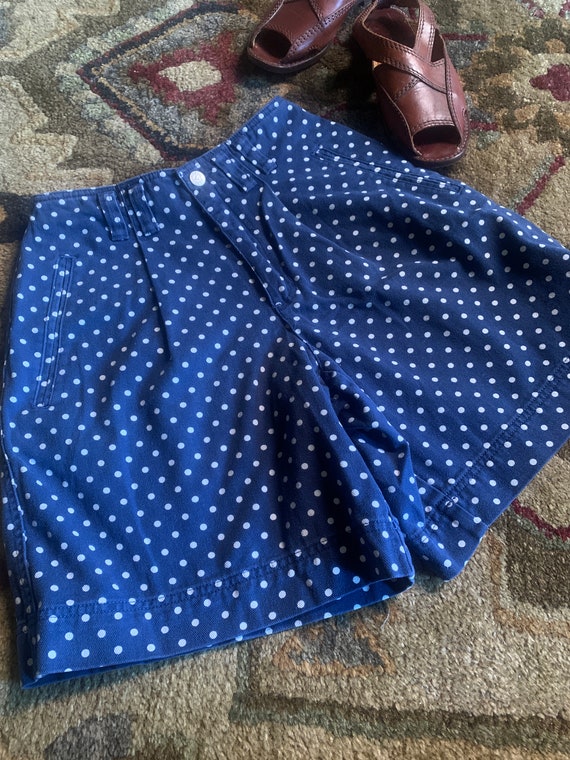 Denim Polka Dot Shorts | Lizwear | Size 4 | Cotton